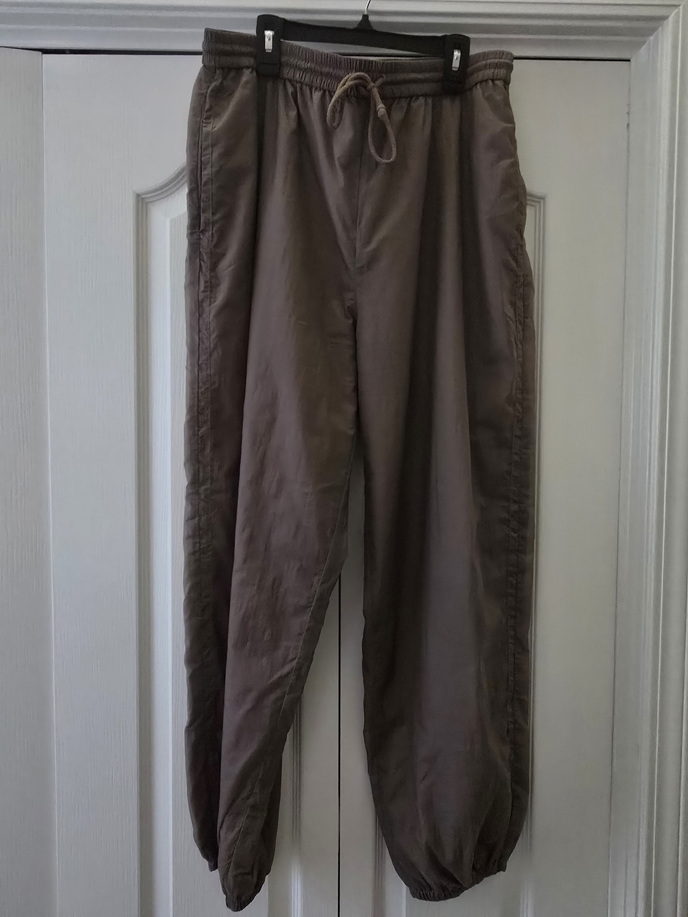 Stylish Silky Drawstring Taupe Joggers